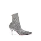 Christian Louboutin Women's Sandrine Lurex Ankle Boots - Silver
