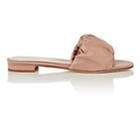 Barneys New York Women's Ruched Satin Slide Sandals-beige, Tan
