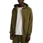 Adidas Men's Logo-embroidered Cotton Zip-front Hoodie - Olive