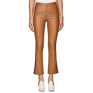 Area Women's Leather Flared-leg Pants-brown
