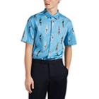 Thom Browne Men's Swimmer-print Cotton Poplin Short-sleeve Shirt - Blue