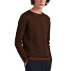 Barena Venezia Men's Herringbone Virgin Wool Crewneck Sweater - Brown