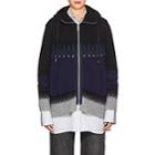 Sacai Women's Fair Isle Cotton-blend Hooded Sweater-black, Navy