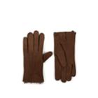 Barneys New York Men's Fur-lined Suede Gloves - Brown