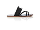 Barneys New York Women's Fringed Denim & Leather Slide Sandals