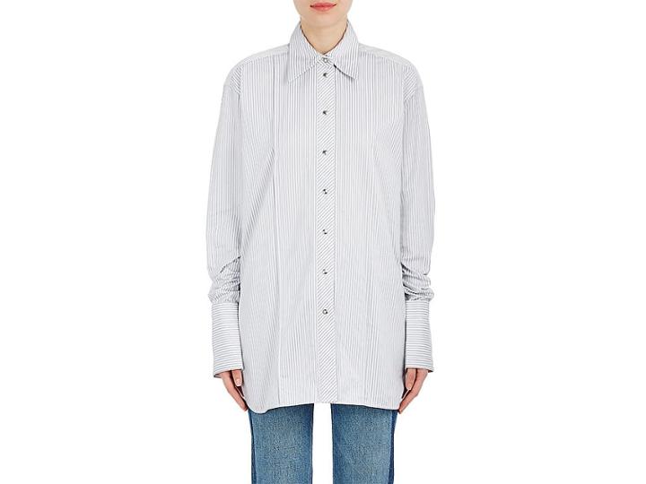 Helmut Lang Women's Striped Broadcloth Cotton Shirt