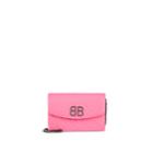 Balenciaga Women's Bb Leather Chain Wallet - Pink