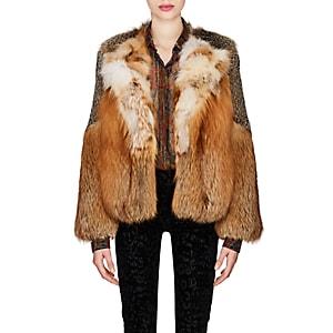 Saint Laurent Women's Fox Fur Jacket - Sand