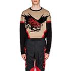 Givenchy Men's Dragon-motif Wool-blend Sweater - Black