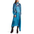 Givenchy Women's Ocean-floral Charmeuse Midi-dress - Blue