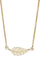 Jennifer Meyer Women's Pav Diamond Leaf Pendant Necklace