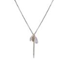 Feathered Soul Women's Diamond-bar & Pearl Necklace - Gold