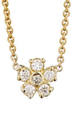 Jennifer Meyer Women's White Diamond Flower Charm Necklace