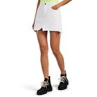 Grlfrnd Women's Milla Denim Cutoff Miniskirt - White