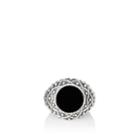 Emanuele Bicocchi Men's Onyx Domed Ring - Black
