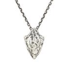Feathered Soul Men's Arrowhead Pendant Necklace-silver