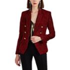 L'agence Women's Kenzie Floral-jacquard Double-breasted Blazer - Red