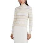 Proenza Schouler Women's Textured-striped Rib-knit Mock Turtleneck Sweater - Offwhite