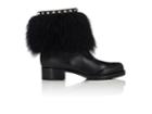 Valentino Women's Rockstud Leather & Fur Ankle Boots