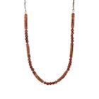 Caputo & Co Men's Bayong Wood Beaded Necklace-brown