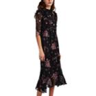 Laura Garcia Collection Women's Nicolette Floral Silk Chiffon Dress - Black