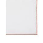 Simonnot Godard Men's Contrast-edge Cotton-linen Pocket Square - White