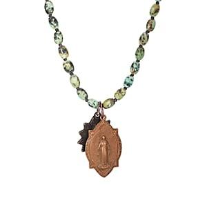 Miracle Icons Men's Vintage-icon Beaded Necklace-blue