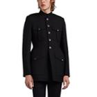 Balenciaga Men's Virgin Wool Hourglass Military Coat - Black