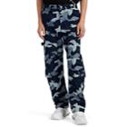 Valentino Men's Camouflage-jacquard Denim Cargo Pants - Blue
