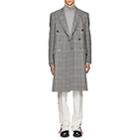 Calvin Klein 205w39nyc Men's Checked Wool-silk Double-breasted Overcoat-light Gray