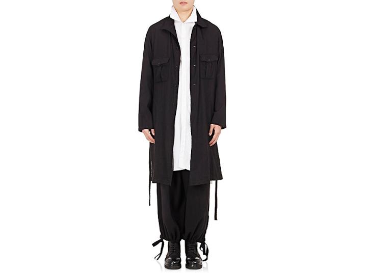 Yohji Yamamoto Pour Homme Men's Lightweight Wool Belted Military Coat