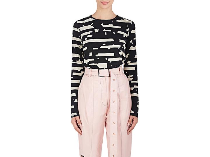Proenza Schouler Women's Abstract-striped Cotton Long-sleeve T-shirt