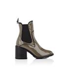 Fabrizio Viti Women's Patent Leather Chelsea Boots-olive