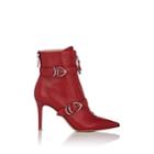 Gianvito Rossi Women's Leather Buckle Ankle Boots-red