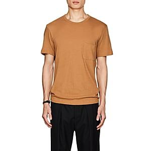 Theory Men's Slub Cotton-linen T-shirt-rust