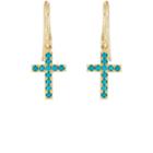 Jennifer Meyer Women's Turquoise Cross Drop Earrings-turquoise