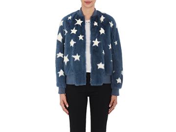 Valentino Women's Star-motif Mink Bomber Jacket