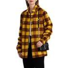 Rick Owens Women's Checked Alpaca-wool Shirt Jacket - Yellow