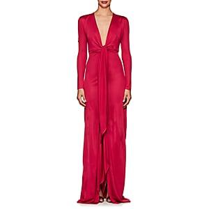 Givenchy Women's Tie-front Jersey Gown-fuschia