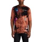 Dyne Men's Graphic Tie-dyed Cotton T-shirt - Brown