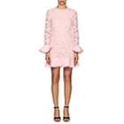 Valentino Women's Corded Lace Flounce Shift Dress-pink