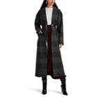 Barneys New York Women's Plaid Wool-blend Belted Coat - Black