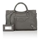 Balenciaga Women's Metallic Edge City-gris Acier