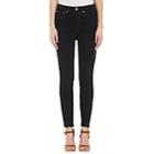 Re/done Women's High Rise Ankle Crop Stretch Jeans - Black