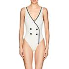Solid & Striped Women's Juliette Tuxedo-style One-piece Swimsuit-white