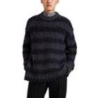 Jil Sander Men's Oversized Striped Open-stitched Sweater - Navy