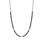 Caputo & Co Men's Beaded Chain Necklace-brown