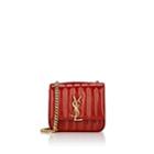 Saint Laurent Women's Monogram Vicky Small Leather Chain Bag - Red