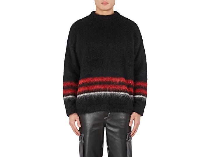 Loewe Men's Striped Mohair-blend Oversized Sweater