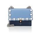 Fendi Women's Kan I Small Leather Shoulder Bag-blue, Navy W Pearls
